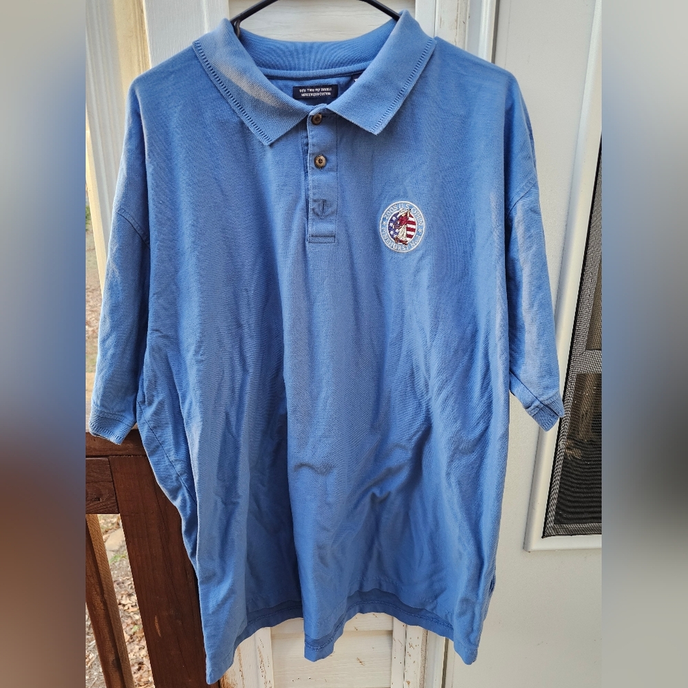 Pinehurst No 2 US Open 2005 2 Ply Mercerized Cotton Blue Polo‎ Men XL Collection